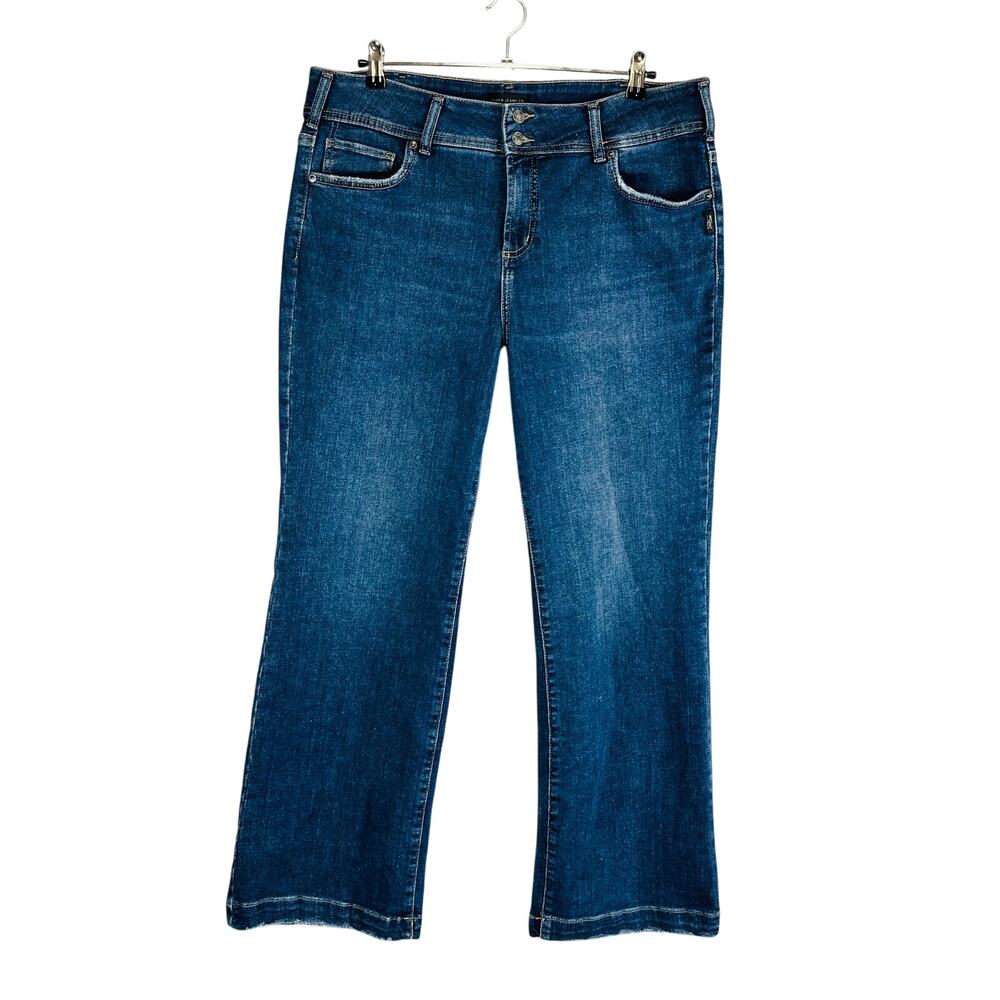 Silver Jeans Co. Womans Sz 14 Suki Trouser Denim Jeans Western Glove Works Blue